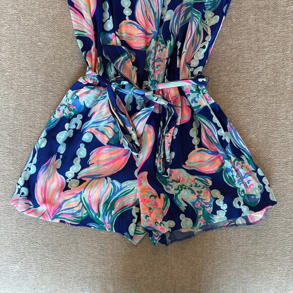 Lilly Pulitzer Tropical Romper Women Small Swim Cover Cruise Poolside Preppy - Picture 4 of 8